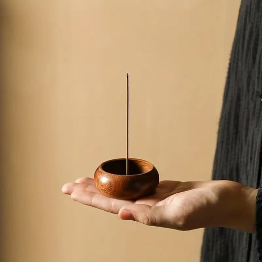 Round Wood Incense Stick Holder