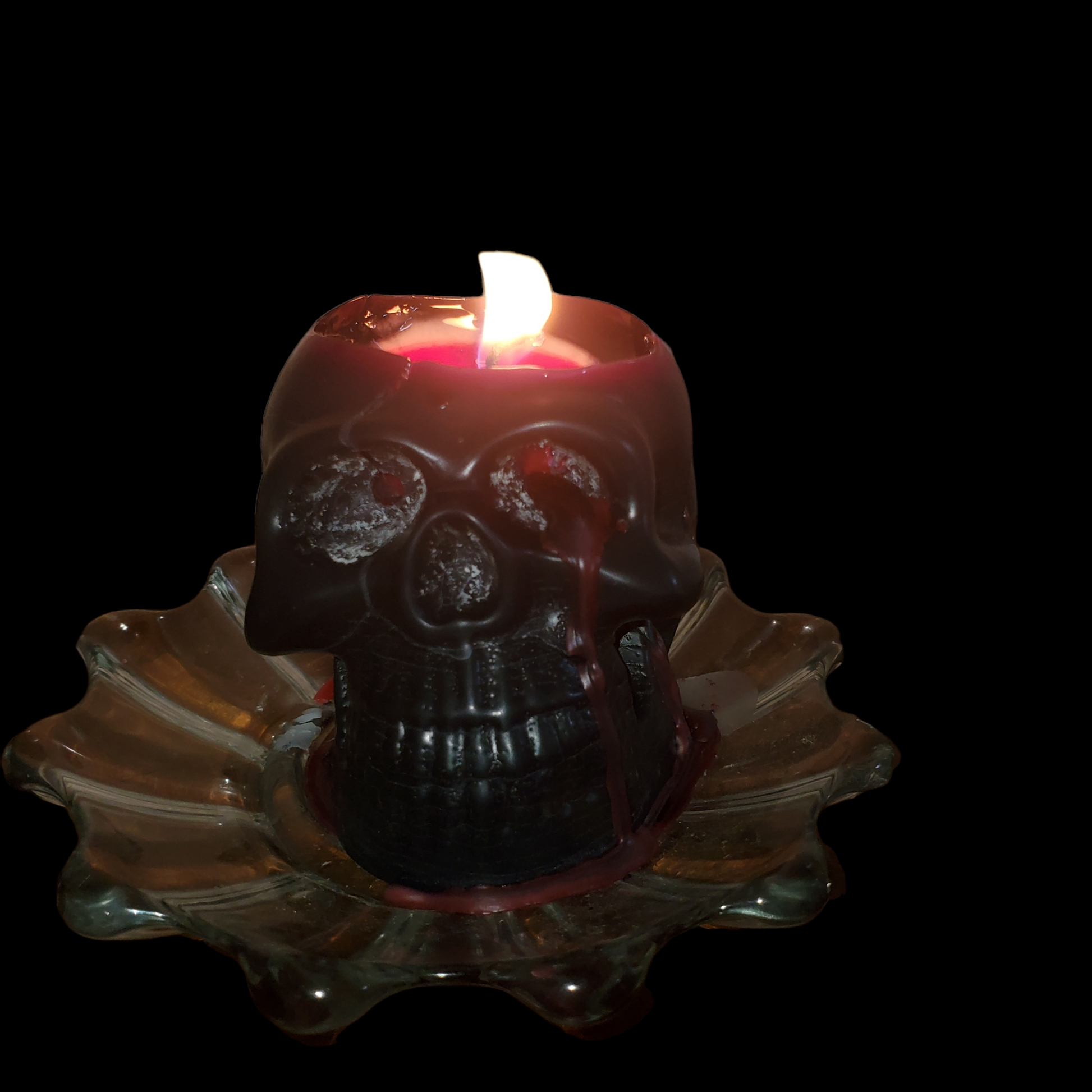 Bleeding Skull Beeswax Candle 
