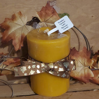 Pumpkin Caramel Latte Yellow Beeswax Candles - Erikas Crafts
